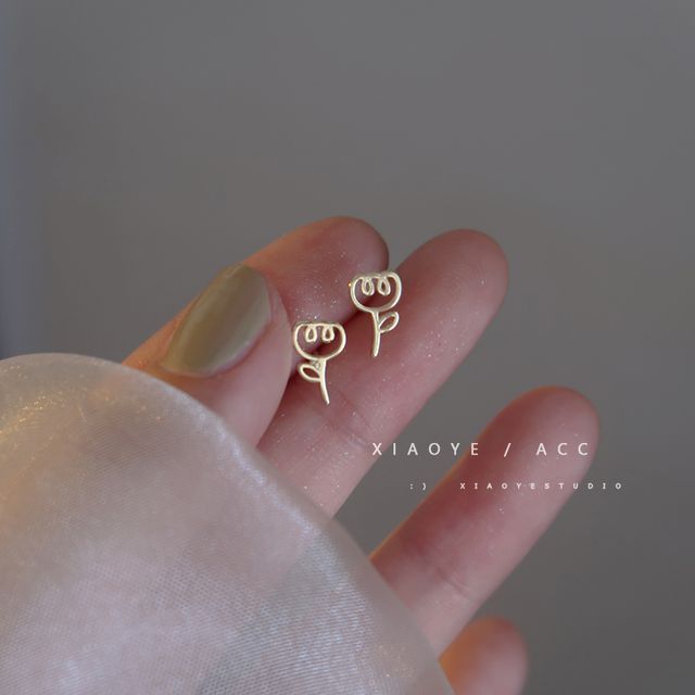 Earring Floral Sterling Silver