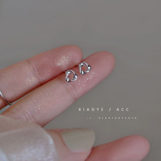 Twisted Silver Sterling Earring Triangle