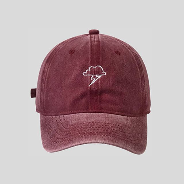 Baseball Lightning Cap Cloud Embroidered