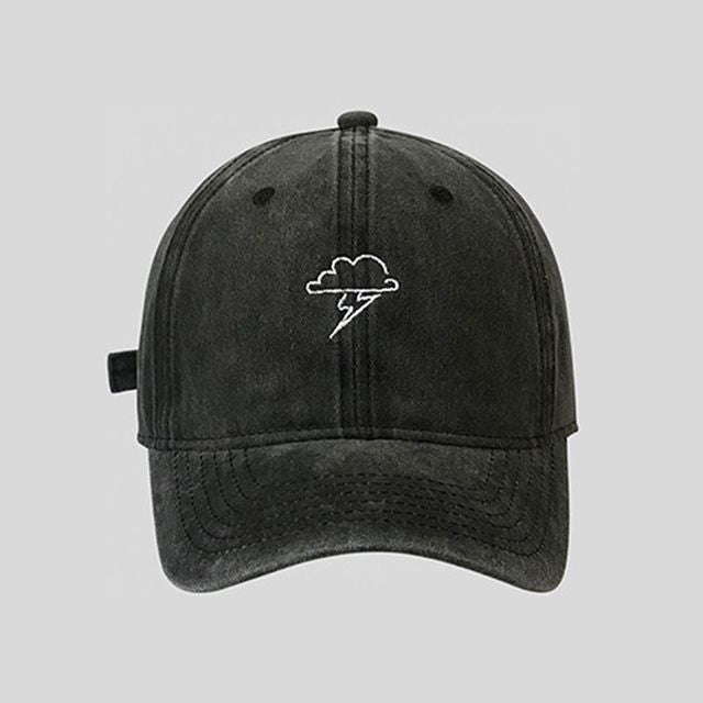 Baseball Lightning Cap Cloud Embroidered