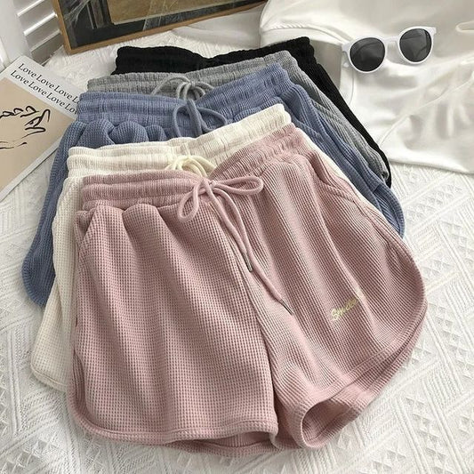 Embroidered Shorts Waist High Letter