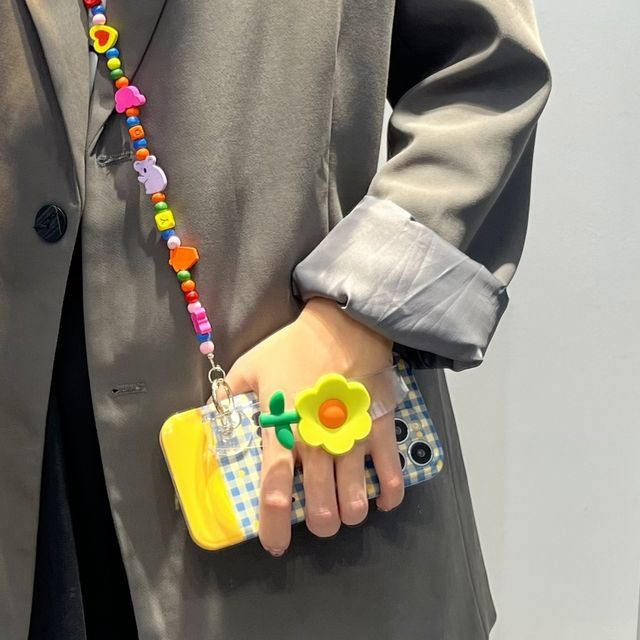 Phone Case Flower Plaid Wristband