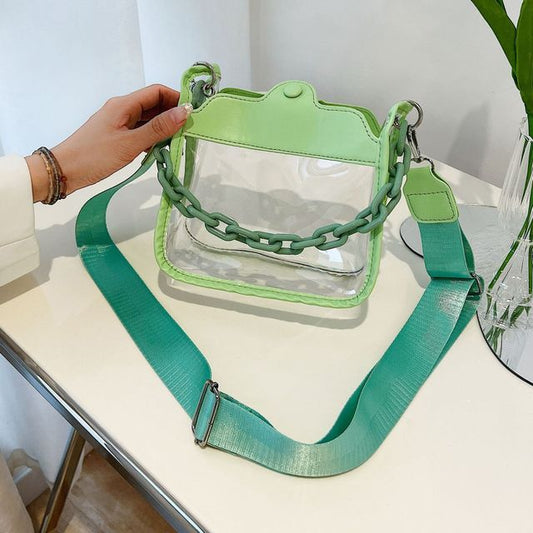 Transparent Chain Crossbody Bag
