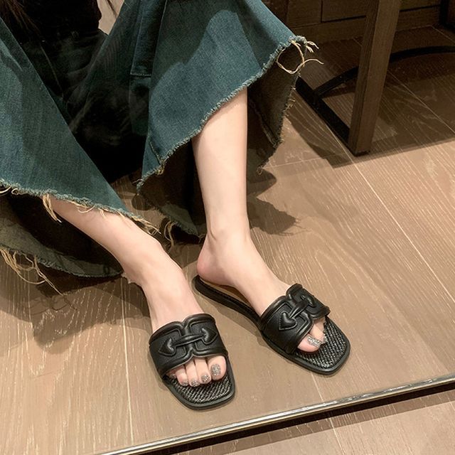 Slide Buckled Sandals