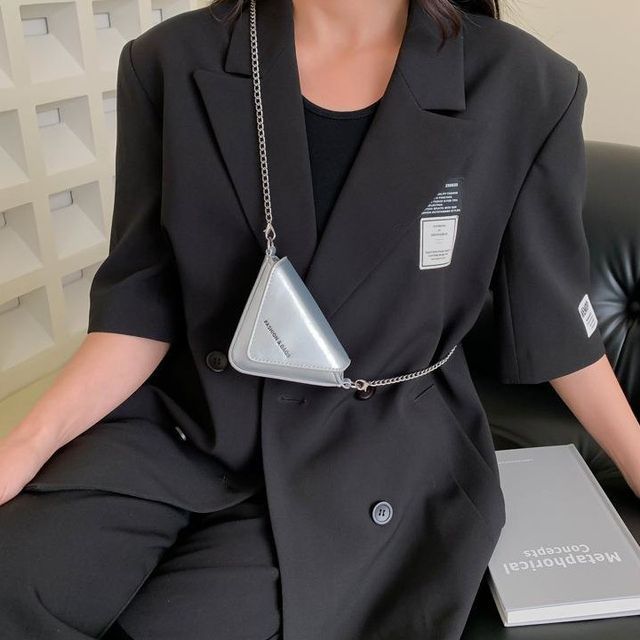 Crossbody Strap Bag Chain Triangle