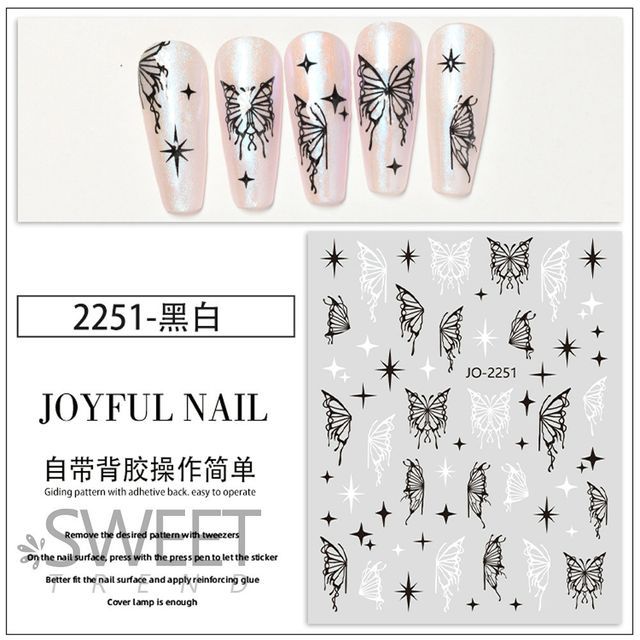 Butterfly Metallic Nail Art Stickers