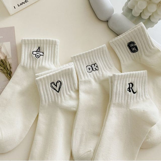 Embroidered Short Socks Set