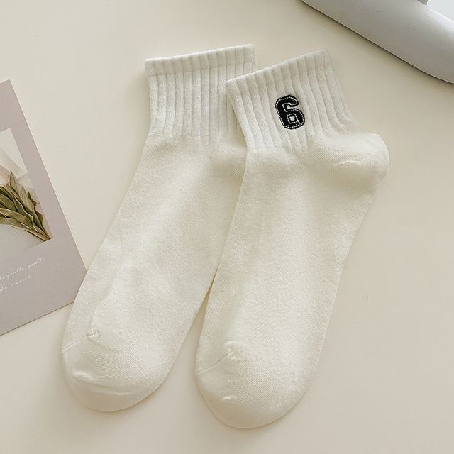 Embroidered Short Socks Set