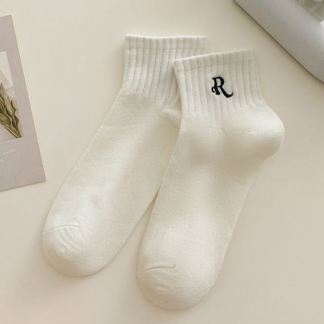 Embroidered Short Socks Set