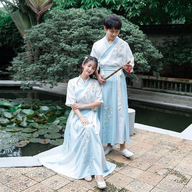 Traditional Chinese Couple Matching Costume Set: Short