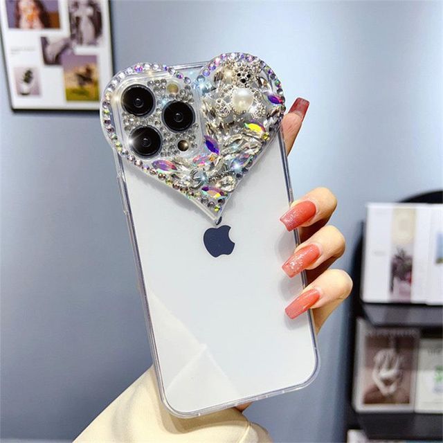 Heart Embellished Phone Case