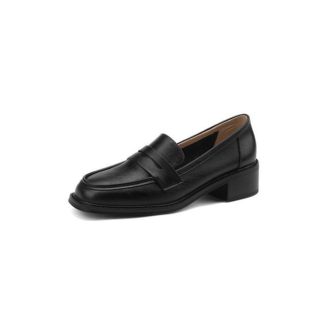 Faux Penny Loafers Leather