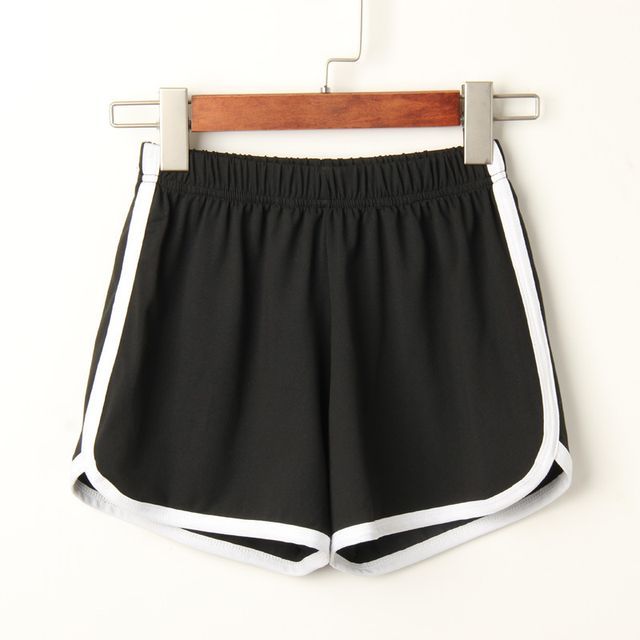 Elastic Contrast Trim Sweat Shorts Waist