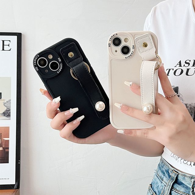 Faux Phone Case Hand Pearl Strap