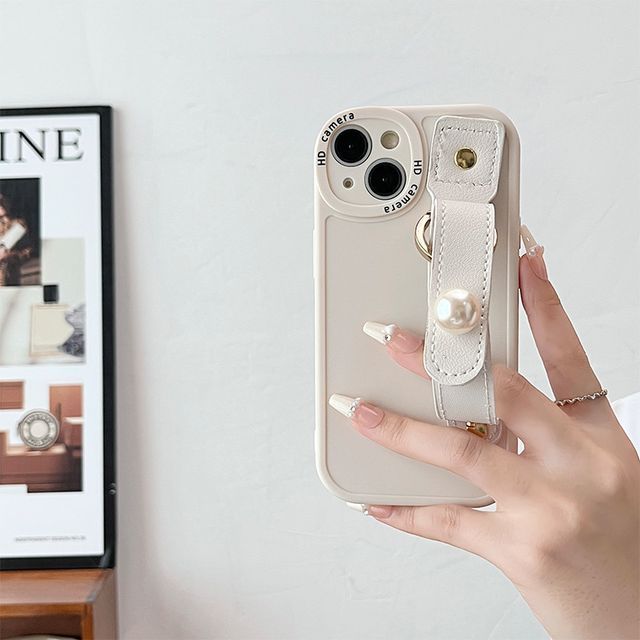 Faux Phone Case Hand Pearl Strap