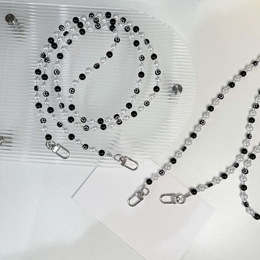 Pearl Smiley Faux Phone Strap