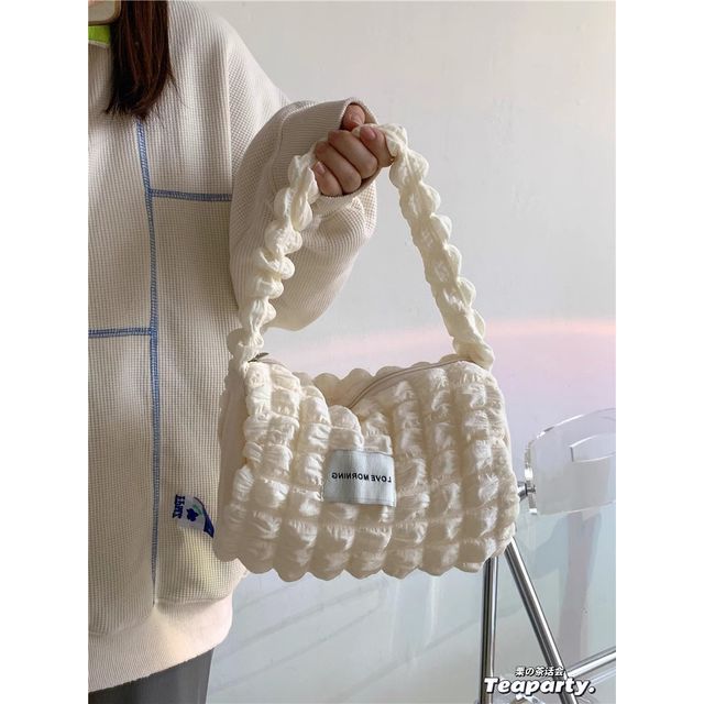 Plain Shirred Tote Bag / Charm / Set