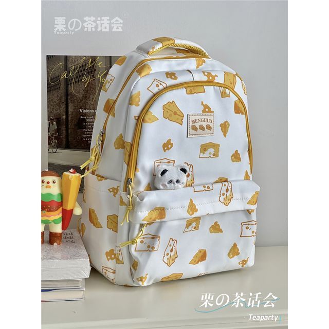 Cheese Print Backpack / Charm / Set