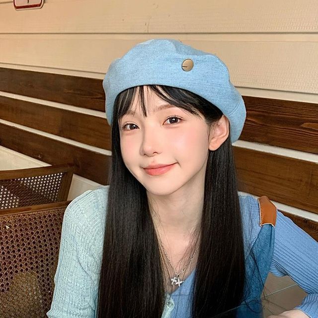 Washed Denim Beret