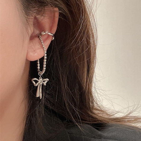 Rhinestone Bow Cuff Ear