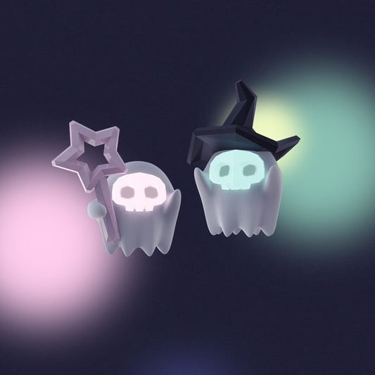 ) ( Silver Halloween Designs Ghost Various Stud Earring Sterling