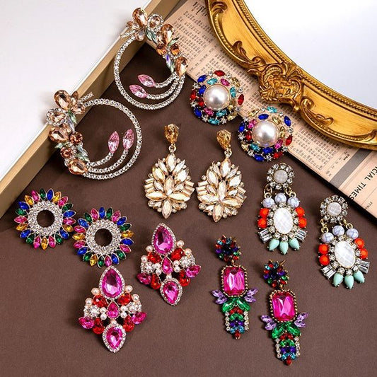 Rhinestone Drop Earring / Stud Earring