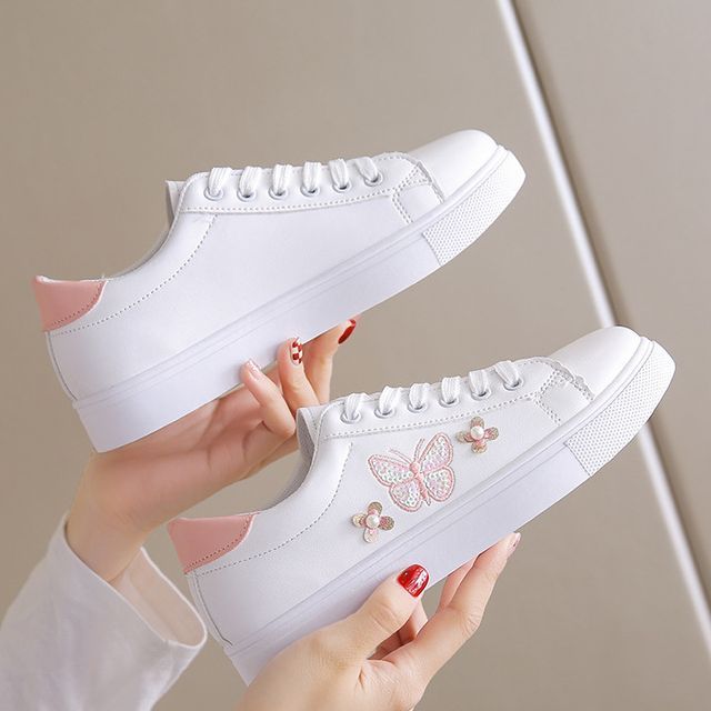 Butterfly Lace Up Sneakers