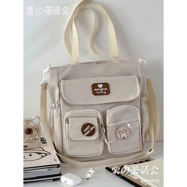 Applique PVC Panel Multi-Pocket Backpack / Bag Charm / Set