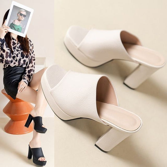 Heel Slide Platform Sandals Chunky
