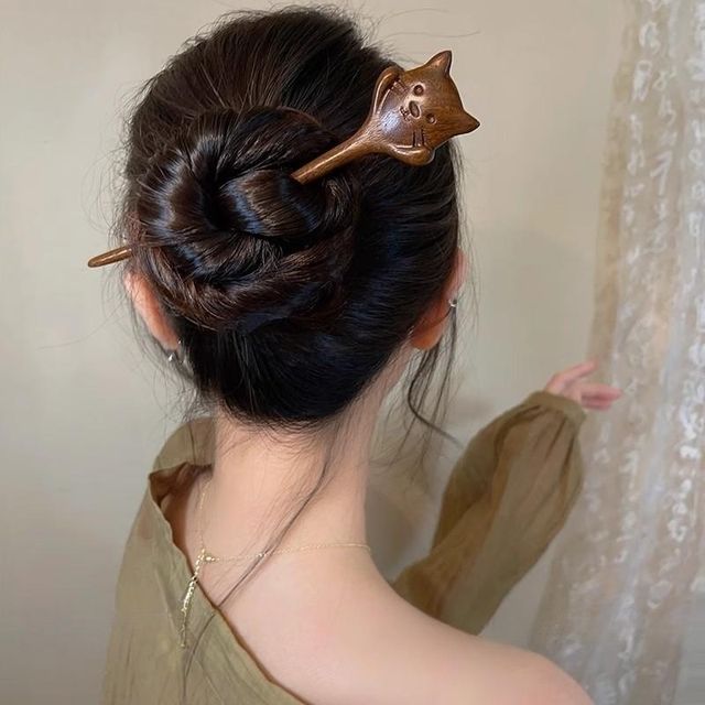 (Various Wooden Cat Designs) Hair Stick