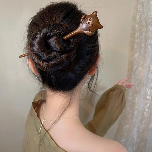 (Various Wooden Cat Designs) Hair Stick