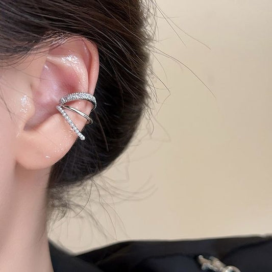 Ear Rhinestone Cuff Layered