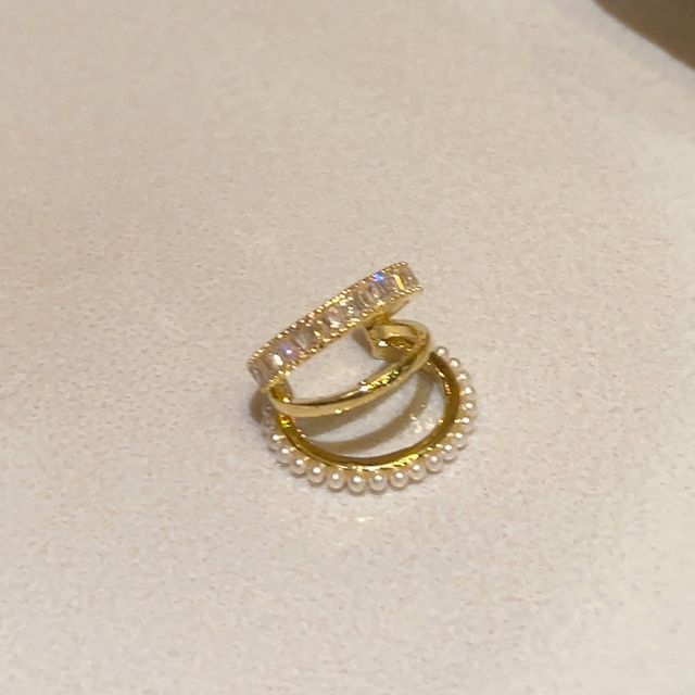 Ear Rhinestone Cuff Layered