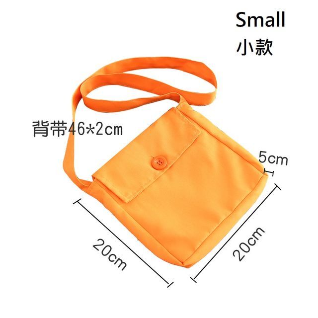 Buttoned Crossbody Pouch Nylon Plain