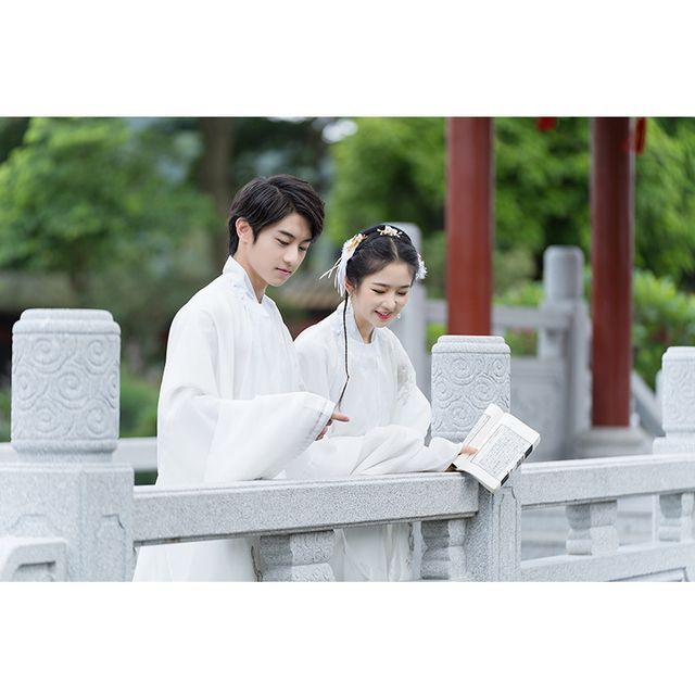 Couple Matching Embroidered Hanfu Blouse / Light Jacket / Pants / Belt