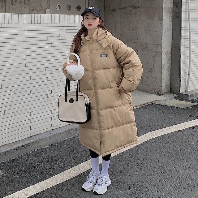 Hooded Plain Puffer Coat