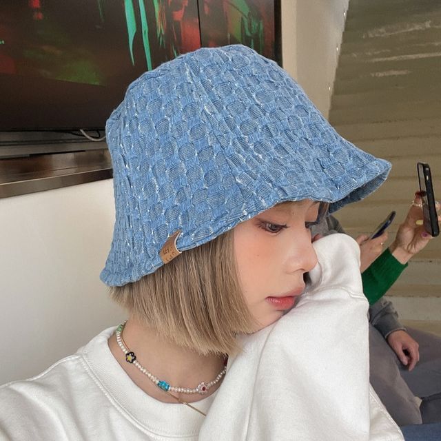 Checker Denim Bucket Hat