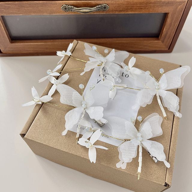 / Butterfly Clip Set Gemstone Hair