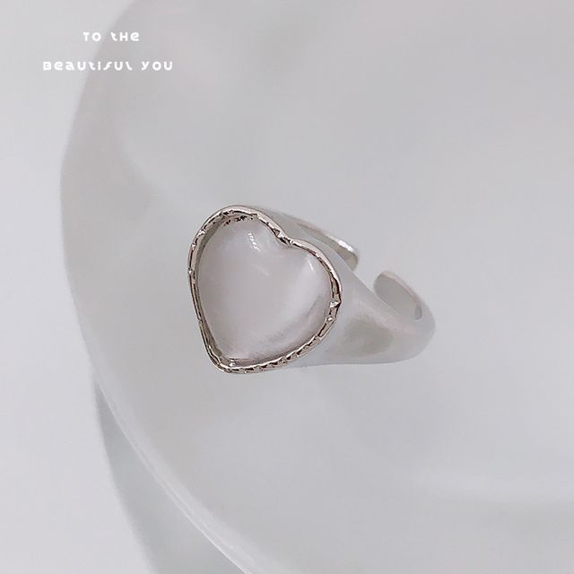 Bow / Heart Gemstone Open Ring