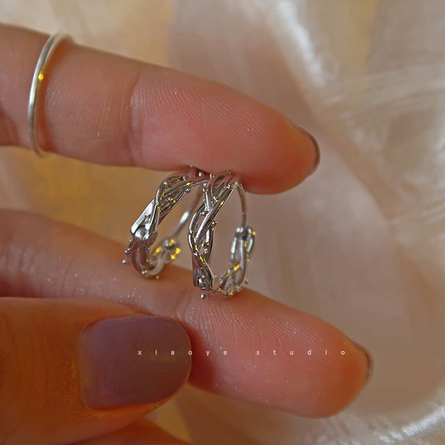 Silver Earring Hoop Sterling Thorn