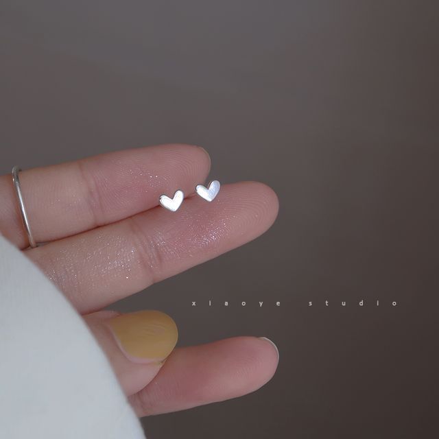 Earring Silver Stud Heart