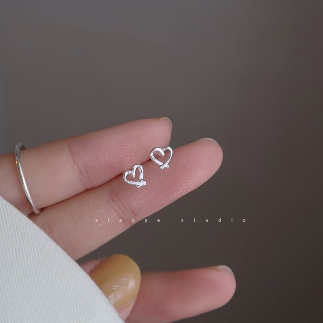 Stud Silver Earring Heart