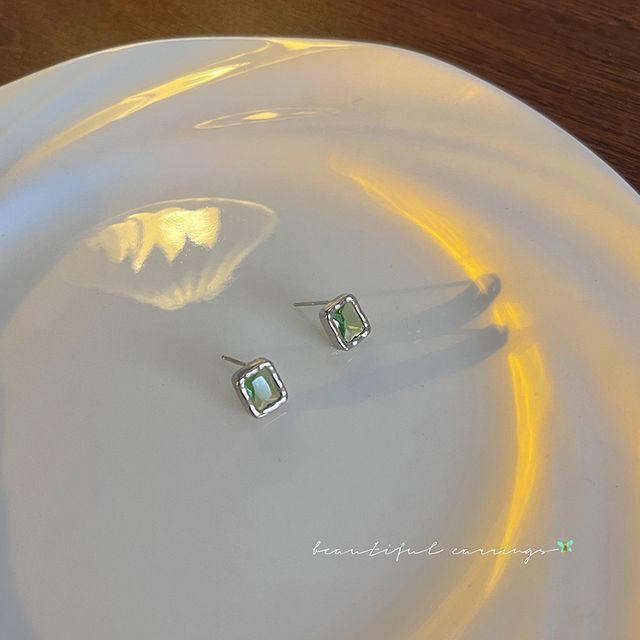 Sterling Rectangle Stud Earring Silver