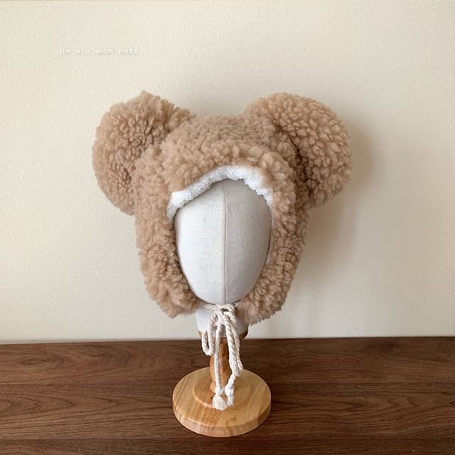 Fluffy Bear Hat Ear Trapper
