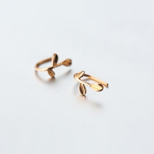 Leaf Sterling Silver Stud Earring