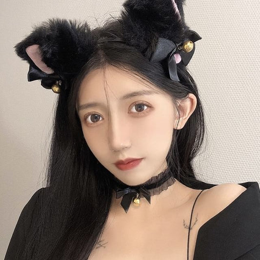 Chenille Cat Party Headband Ear Halloween