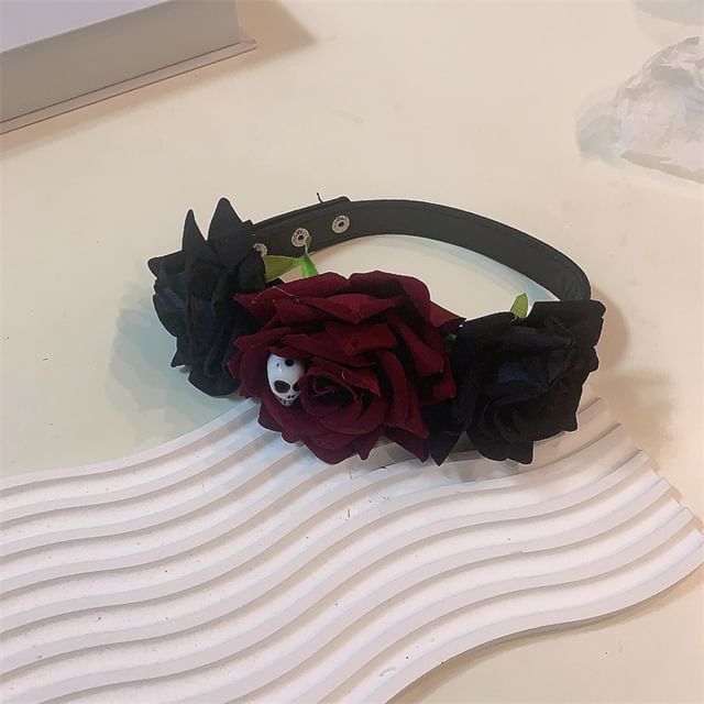 Fabric Designs) Halloween (Various Choker Rose