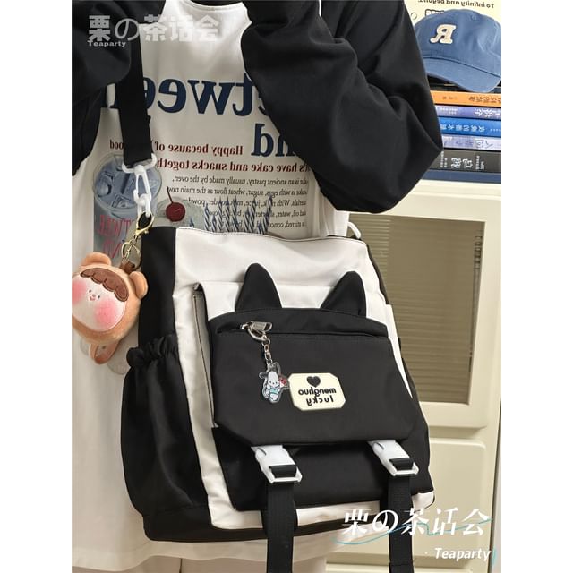 Cat Ear Two Tone Tote Bag / Bag Charm / Set