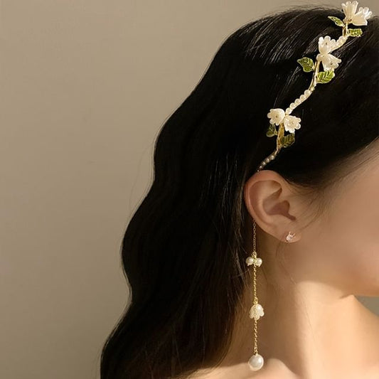 Headband Faux Pearl Floral