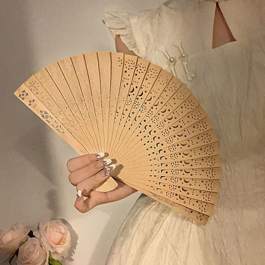 Wooden Hand Foldable Cutout Fan